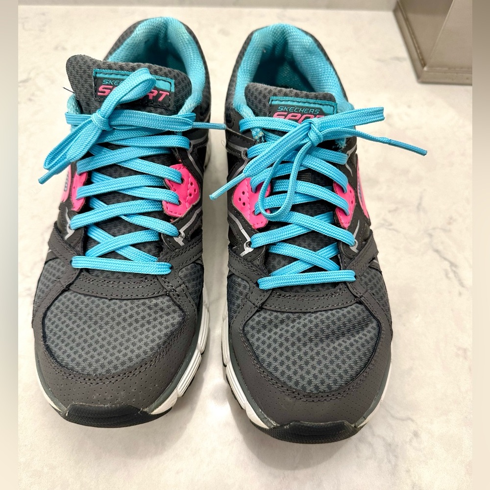 Skechers Gray and Pink Athletic Shoes - Picture 4 of 8